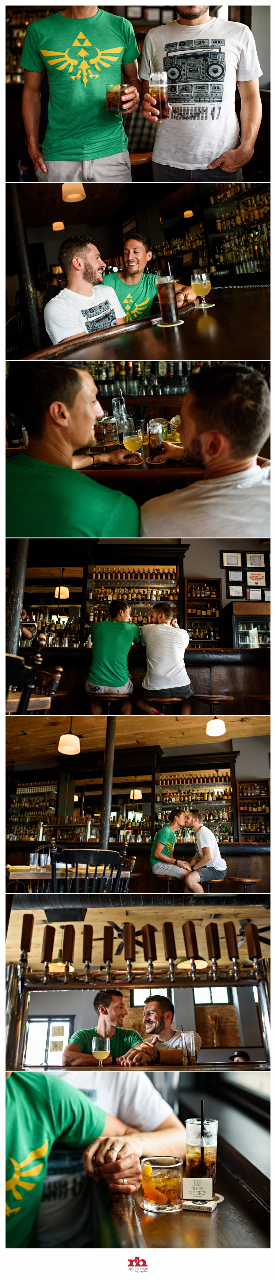 For thier Chicago Engagement Session, this couple meet up at the bar where they had their first date.